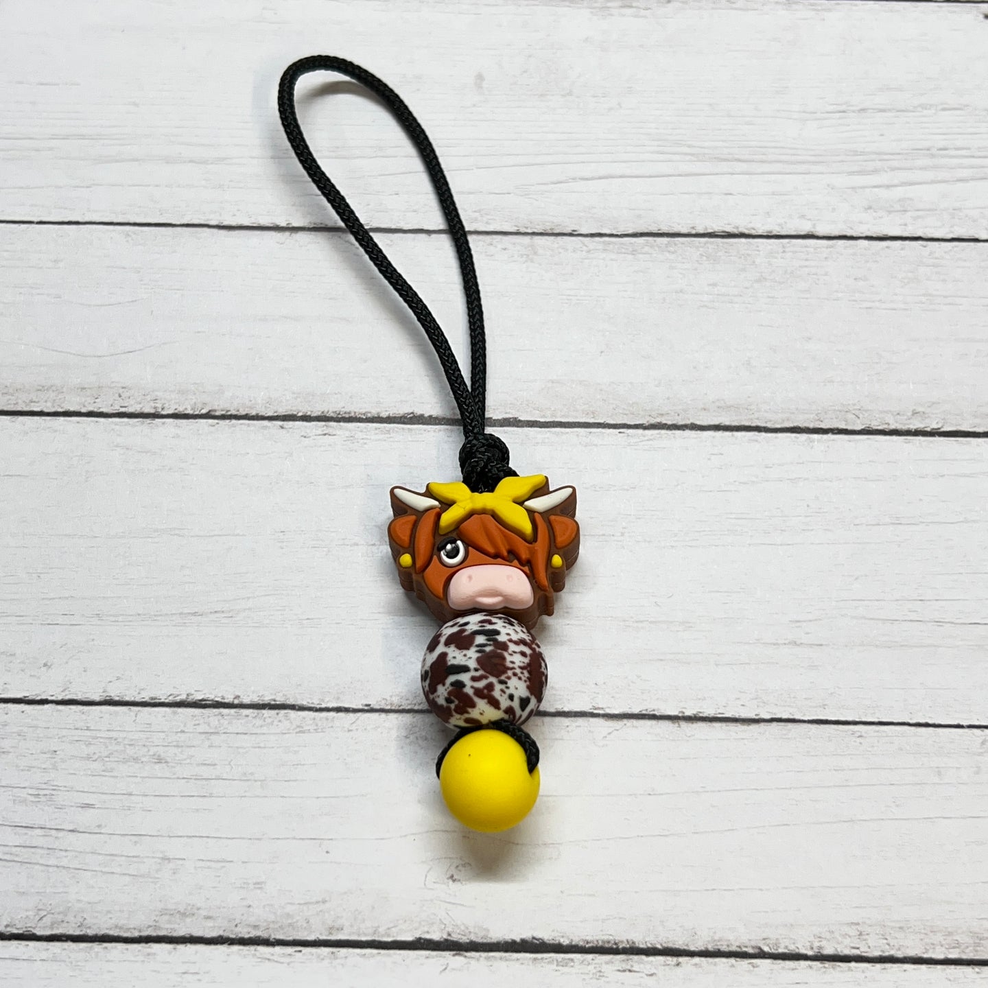 Yellow Bow Highland Zipper Charm